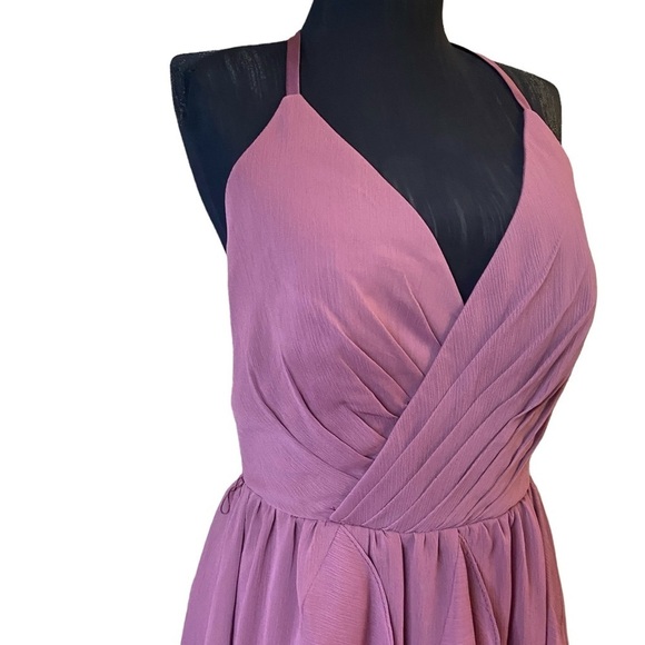 David’s Bridal Short Chiffon Halter Dress in Chiant Size 8 - Picture 8 of 14